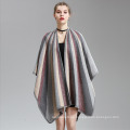 Cachemira para mujer Siéntase igual Fancy Stripe Impresión Cabo Stole Poncho chal (SP291)